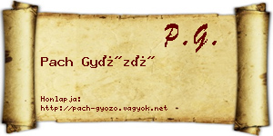Pach Győző névjegykártya