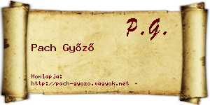 Pach Győző névjegykártya